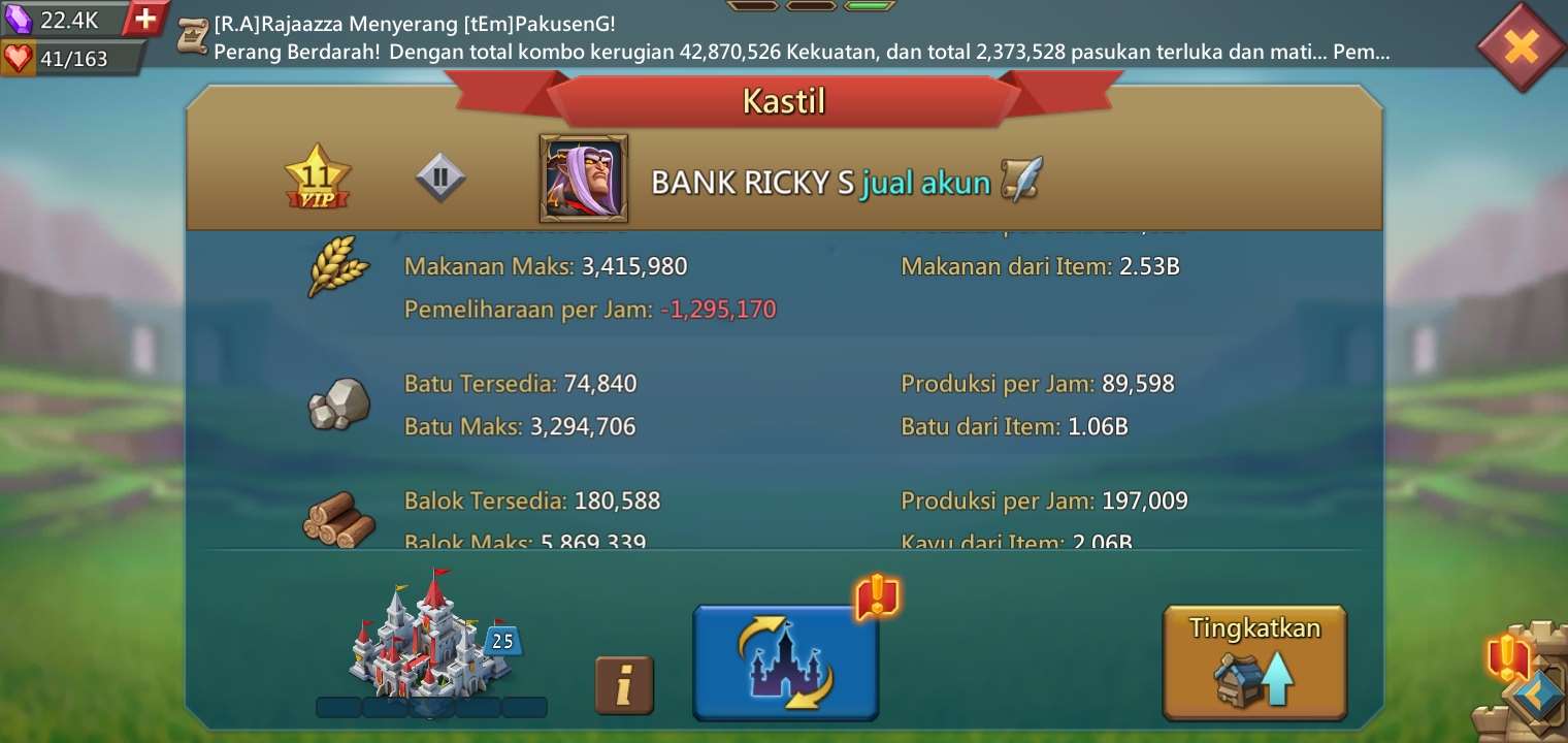Jual akun lord mobile 
