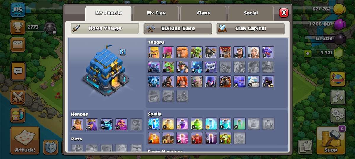 ⚔️Th112💪heroes 60-60-34-33/💎Gems 3300+