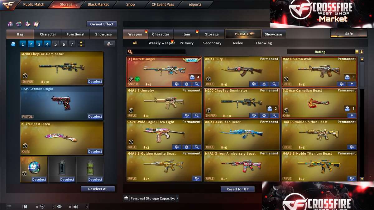 Crossfire sell account 