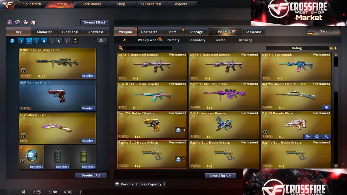 Crossfire sell account 
