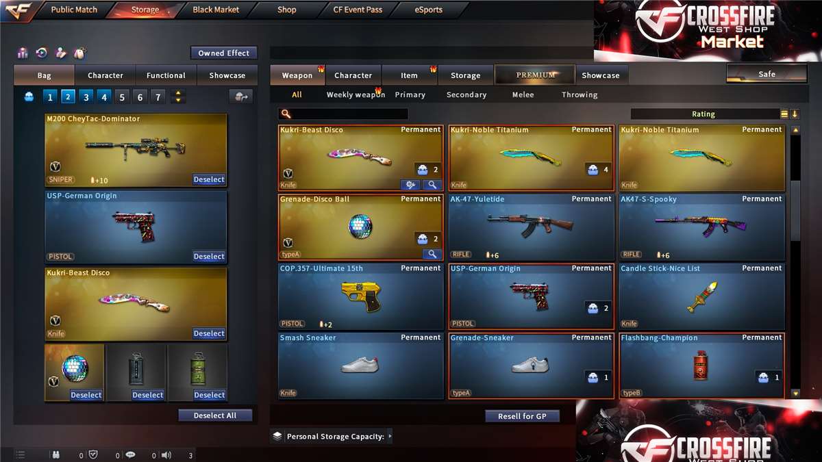 Crossfire sell account 