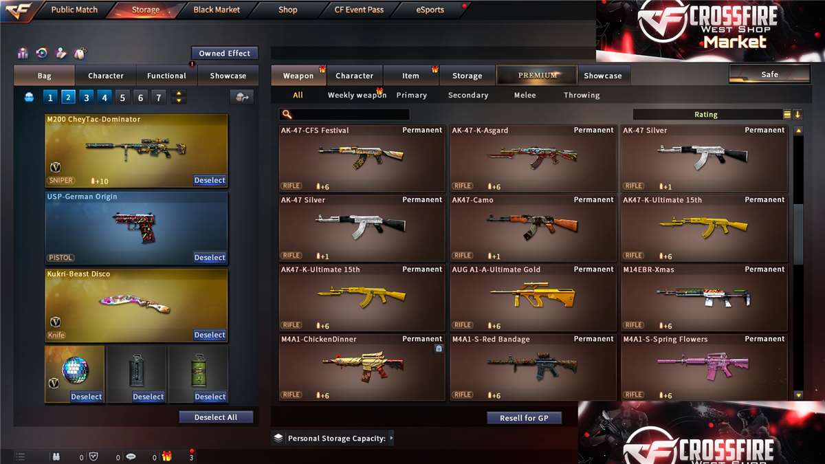 Crossfire sell account 