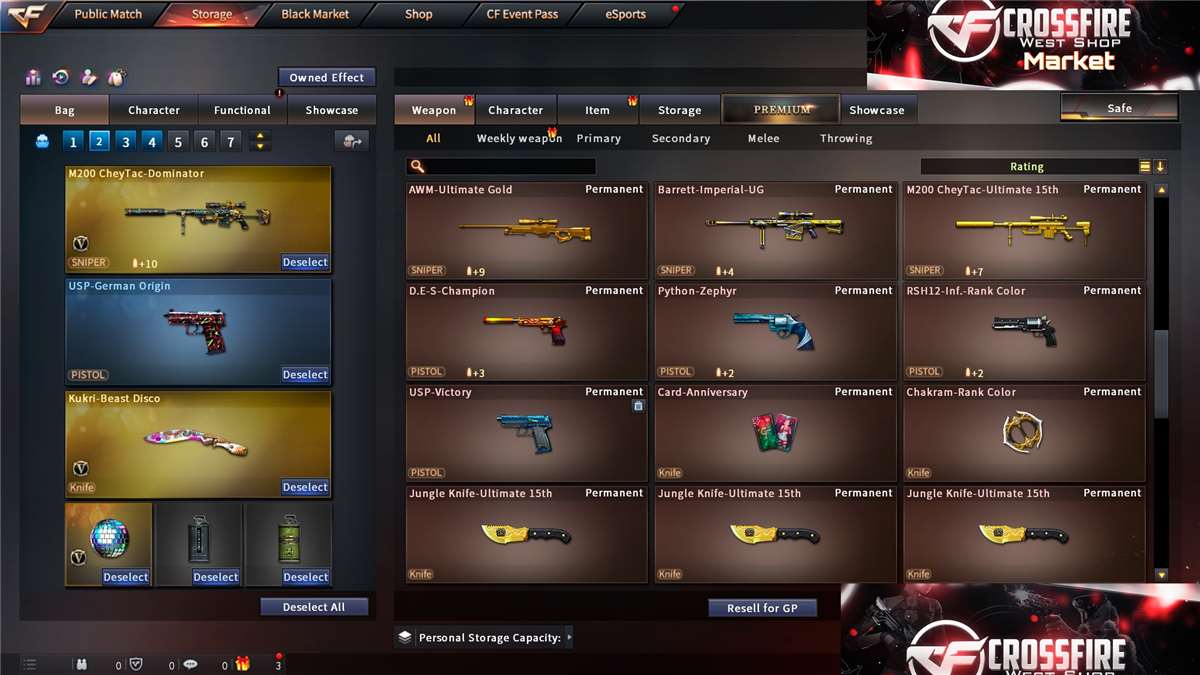 Crossfire sell account 