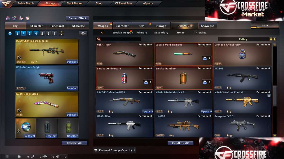 Crossfire sell account 