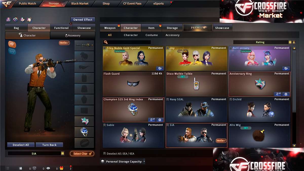 Crossfire sell account 