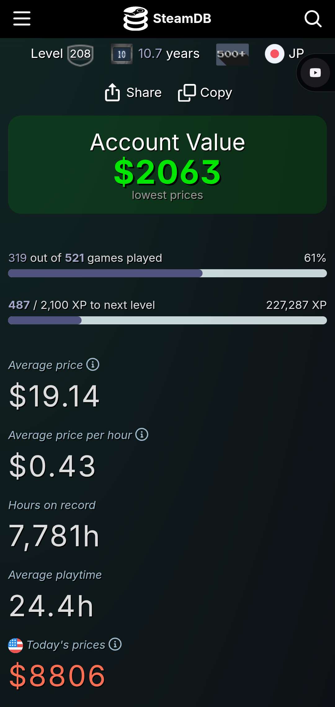 My steam acc