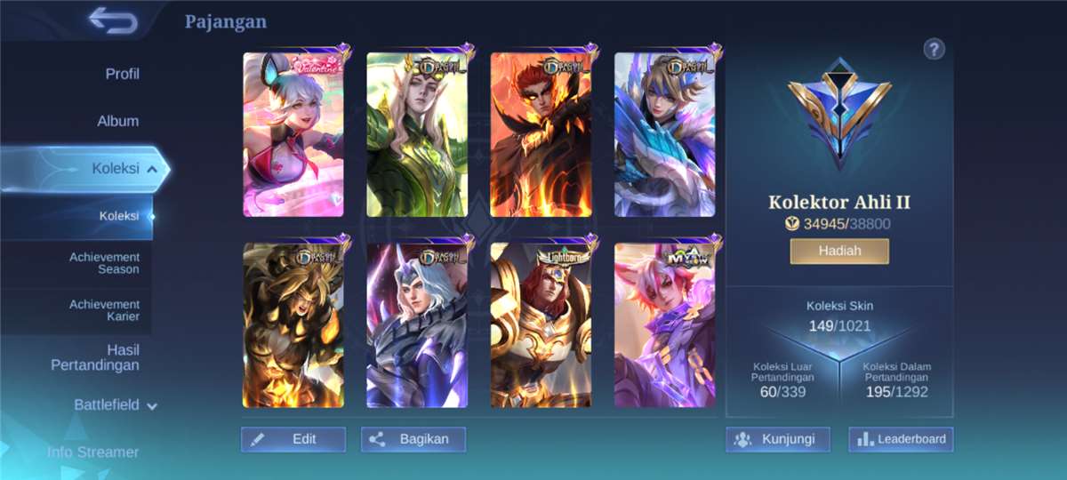 Jual akun ml 