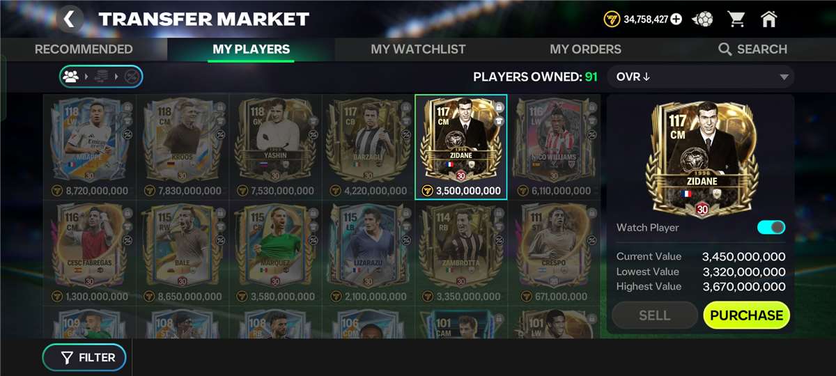 Account over 117 for sale (almost 118)