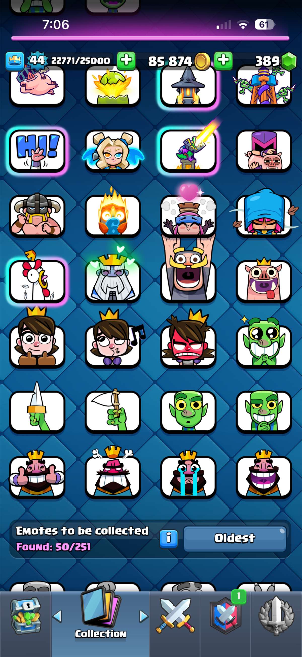 9k trophies 13 Evos 50+ emotes