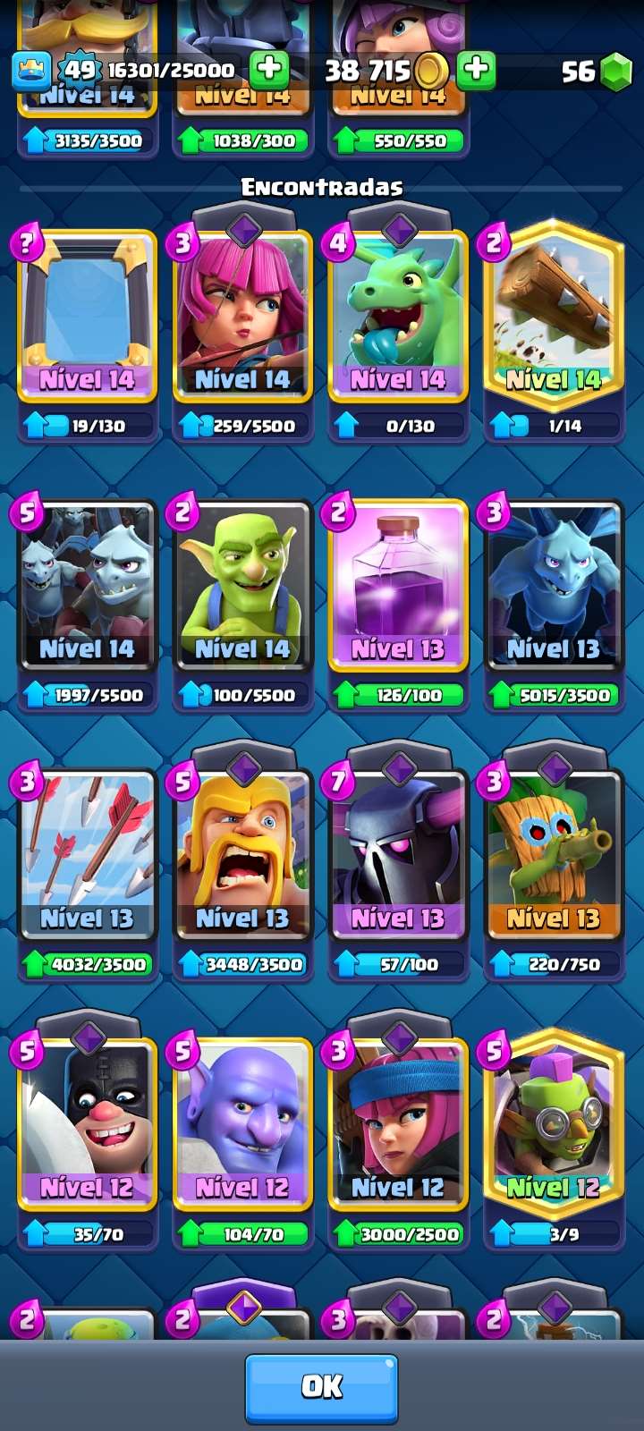 Conta clash royale nível 51. Torre nível 15