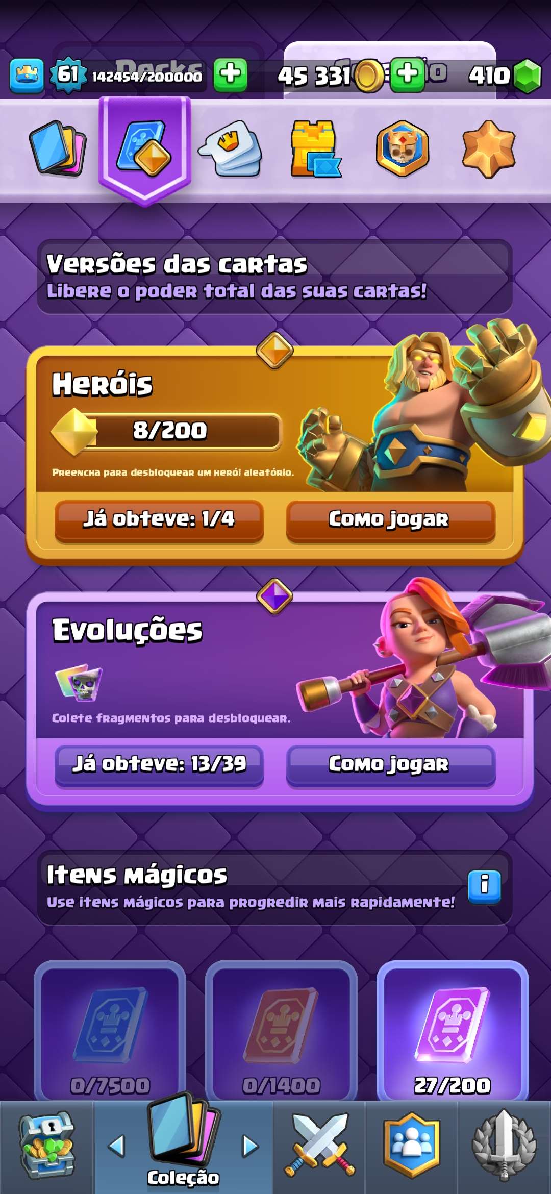CR lvl 61 10k trof 13 evo