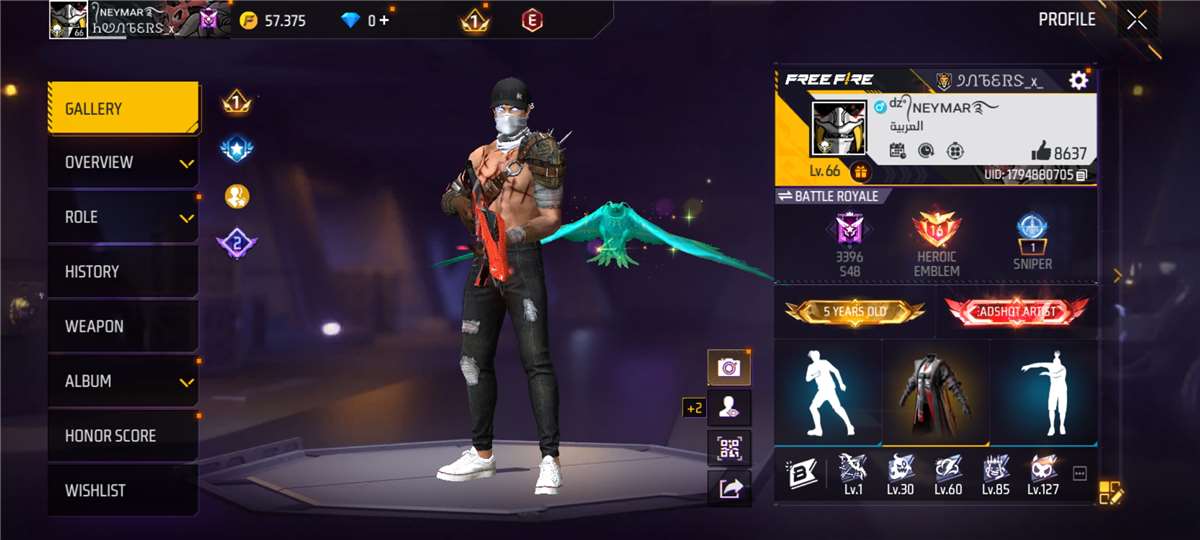 free fire account 