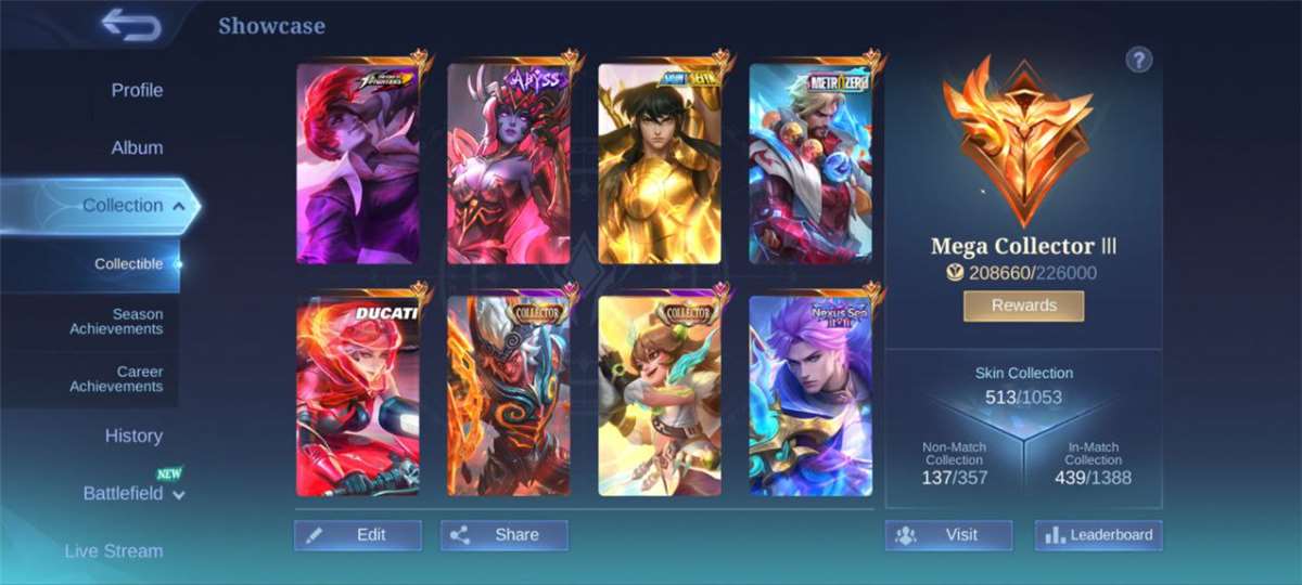 Mobile Legend Mega Collector Account Foe Sale