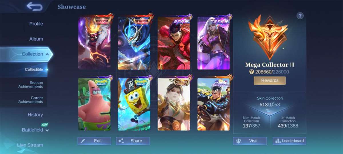 Mobile Legend Mega Collector Account Foe Sale