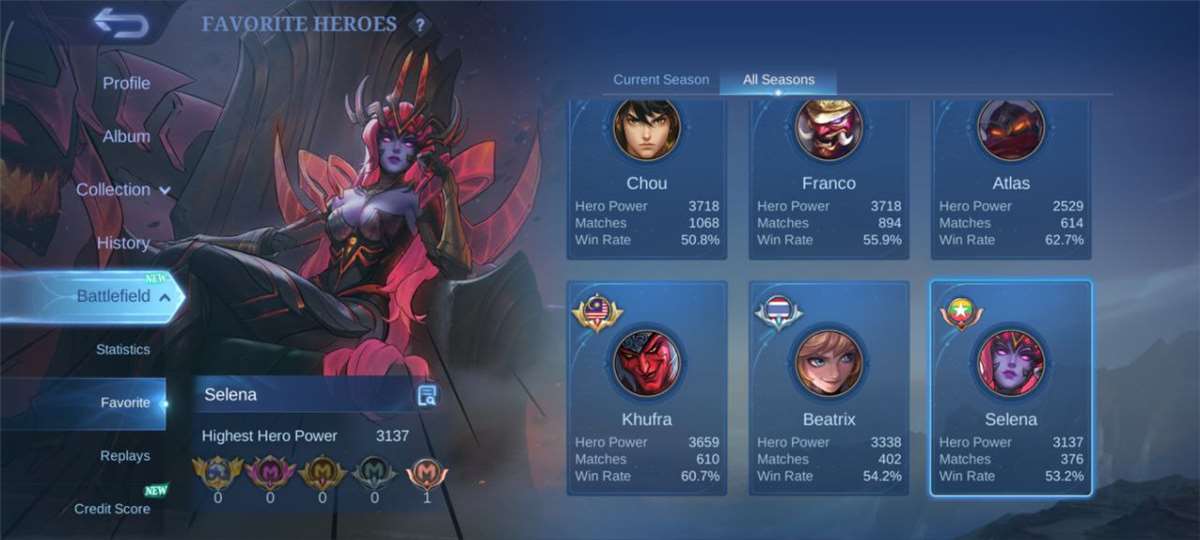Mobile Legend Mega Collector Account Foe Sale