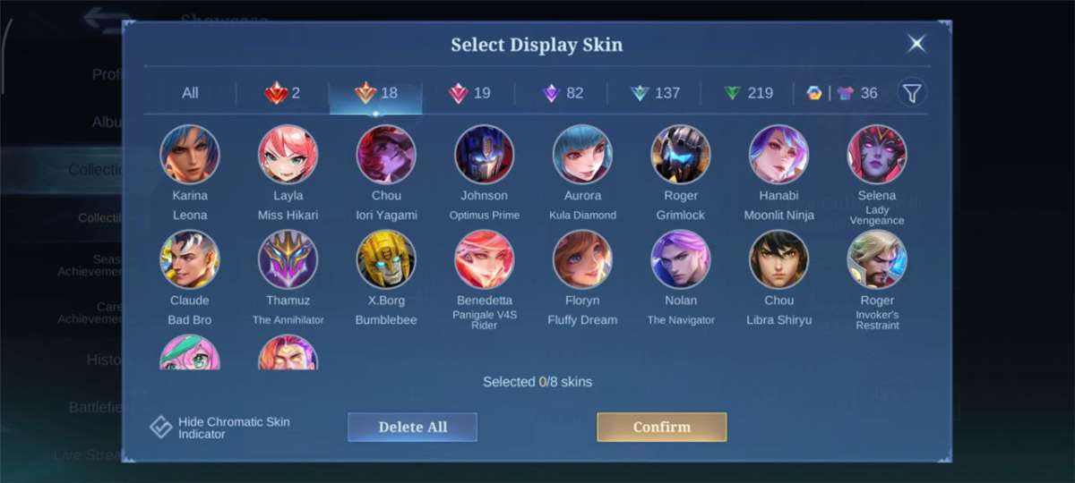 Mobile Legend Mega Collector Account Foe Sale