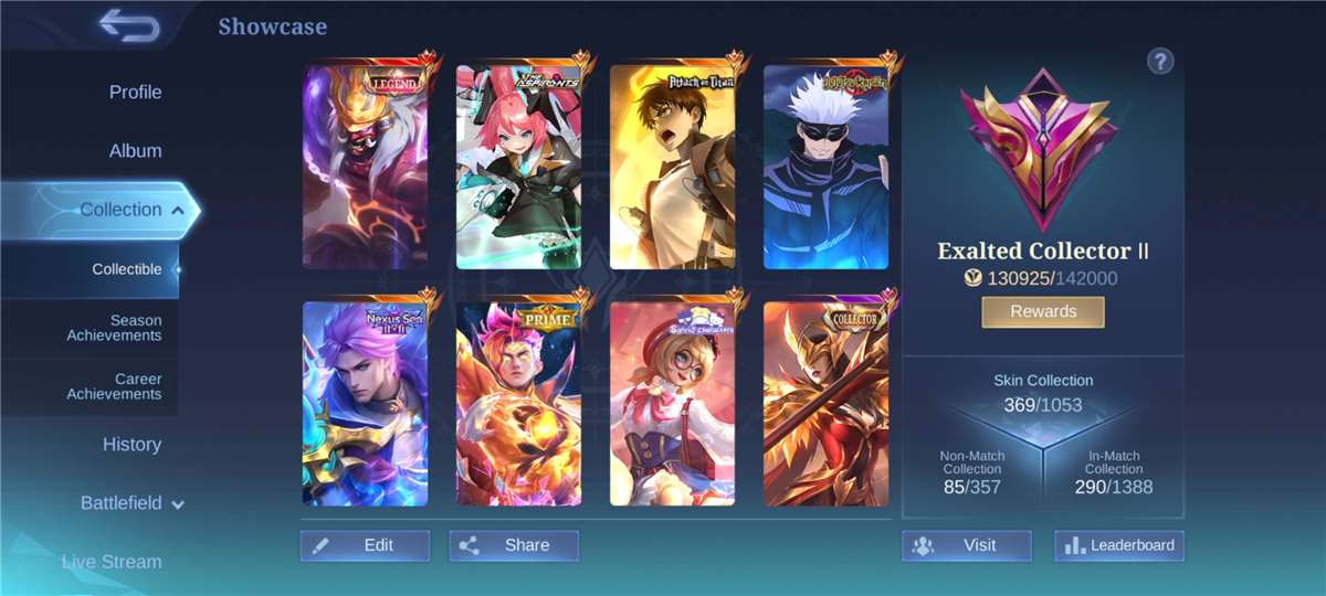 🔥 FOR SALE: HIGH-END MLBB ACCOUNT – EXALTED LEVEL 🔥