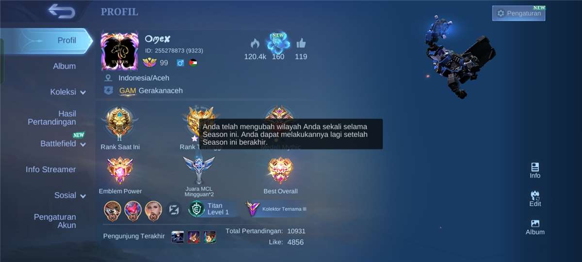 DIJUAL AKUN MOBILE LAGEND