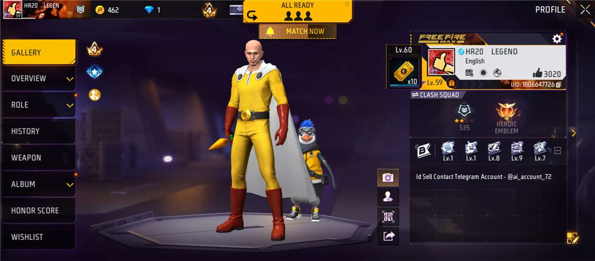 I am sending this account, there are old item