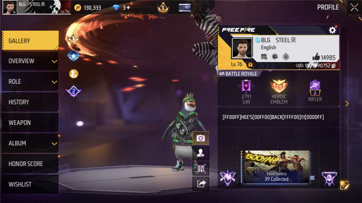 Free fire account