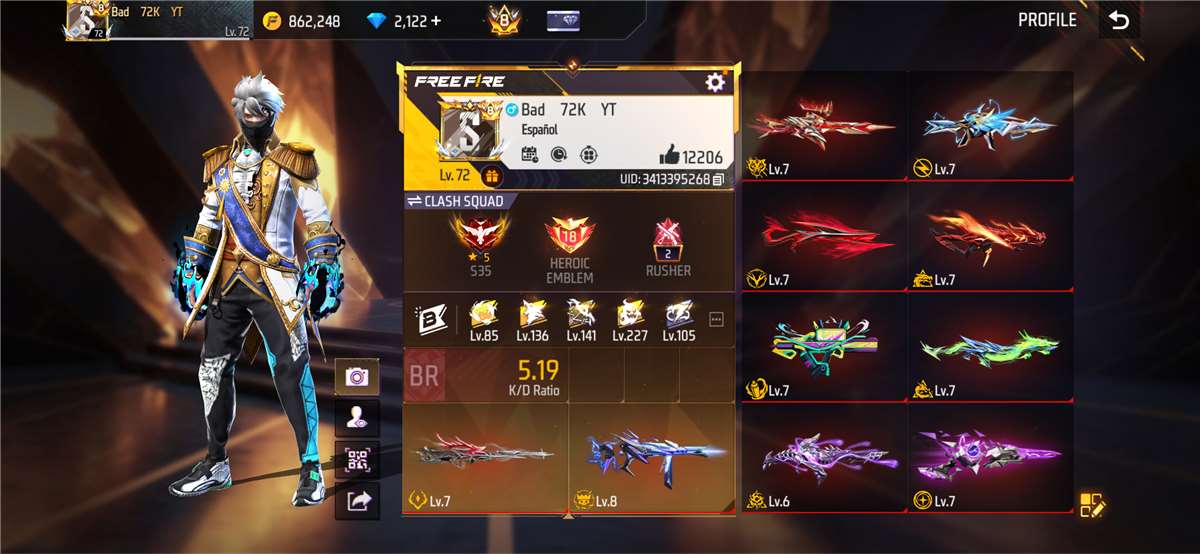 Level 72 | 16 Evo Guns (14 Maxed) | 7 Lv8 | H