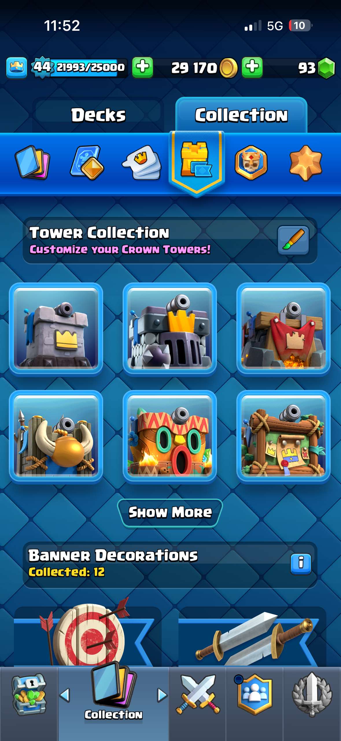 Clash royale account trophys 8017 arena 21 