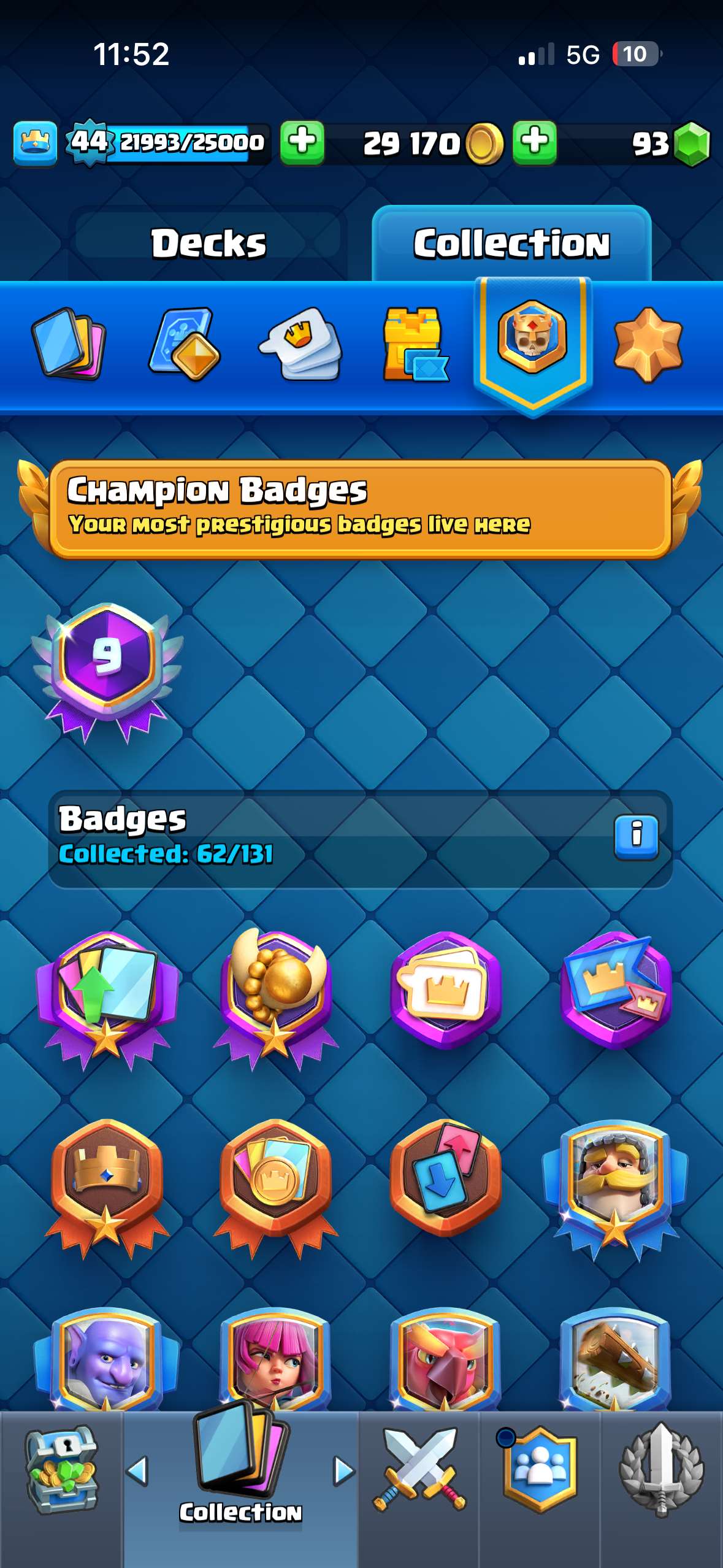 Clash royale account trophys 8017 arena 21 