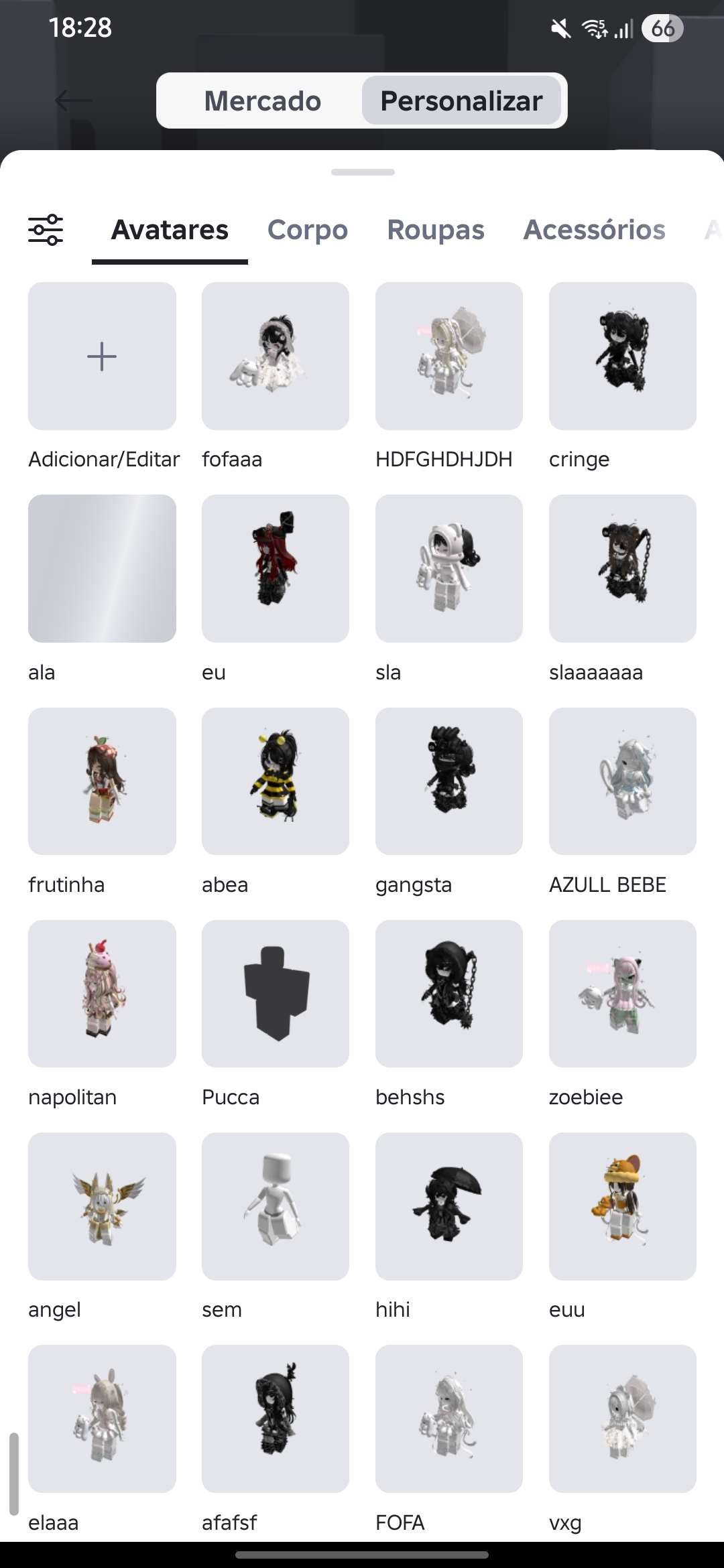 Conta de roblox feminina