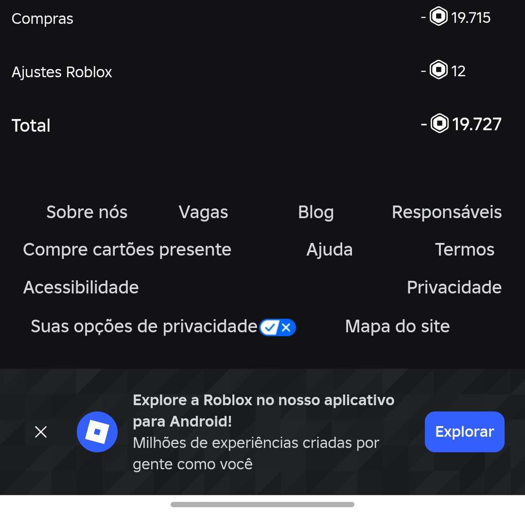 Conta de roblox feminina