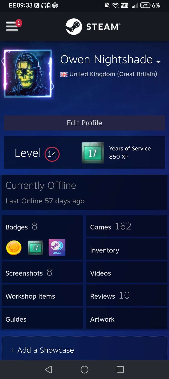17 year account no bans 162 games