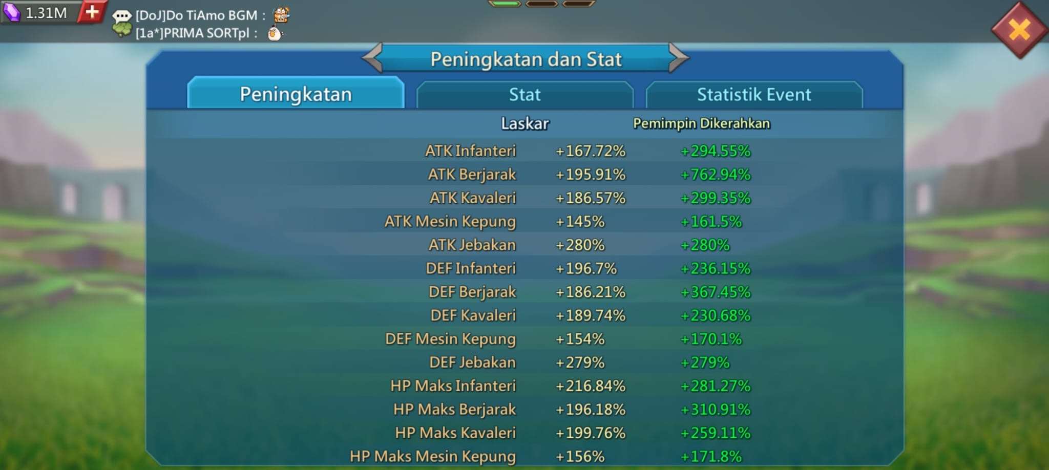 Akun lord mobile 1,3 M full T5