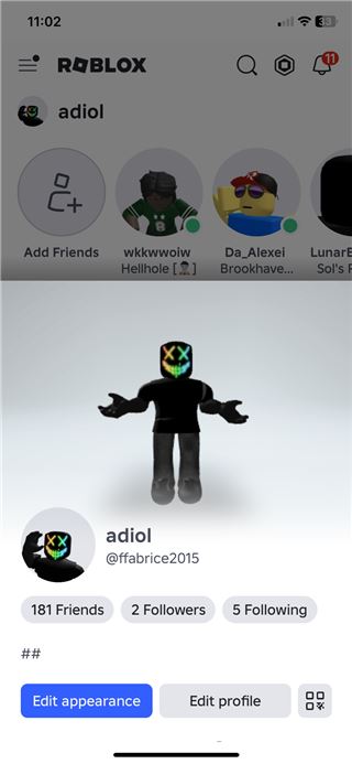 Roblox account with various gamepasses