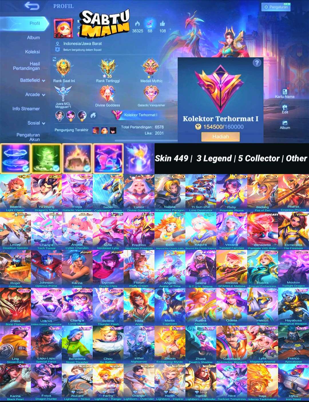Skin 449 | 3 Legend | 5 Collector | Other