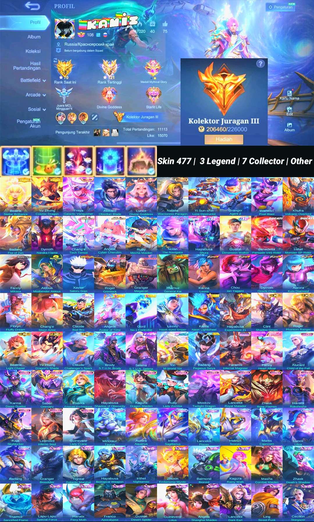Skin 477 | 3 Legend | 7 Collector | Other