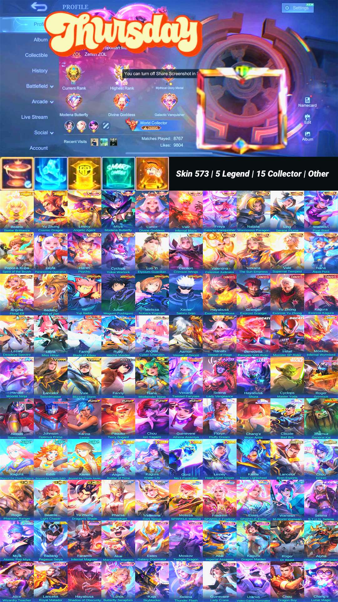 Skin 573 | 5 Legend | 15 Colletor | Other