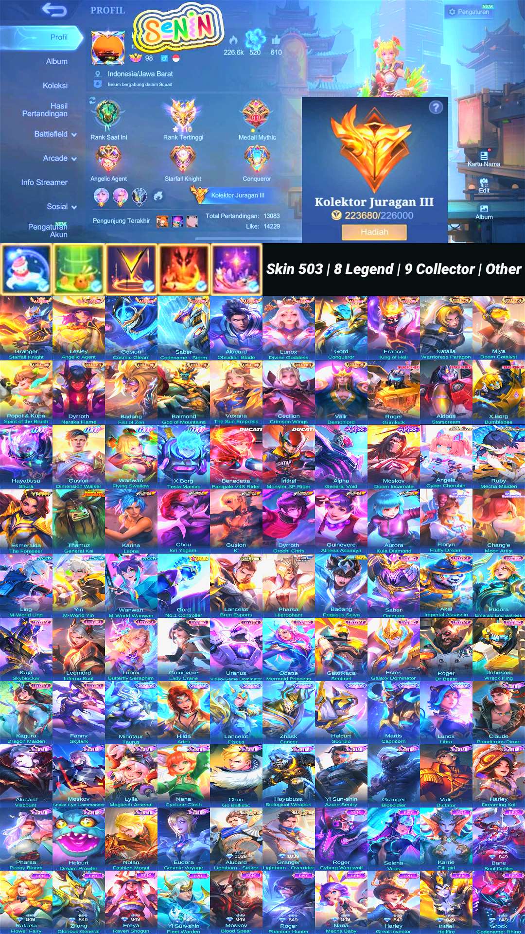 Skin 503 | 8 Legend | 9 Collector | Other