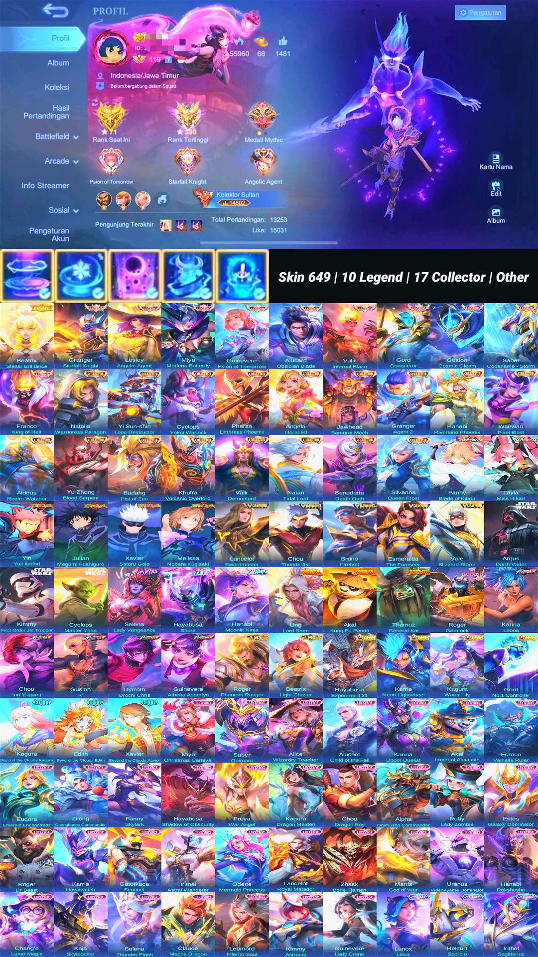 Skin 649 | 10 Legend | 17 Colletor | Other