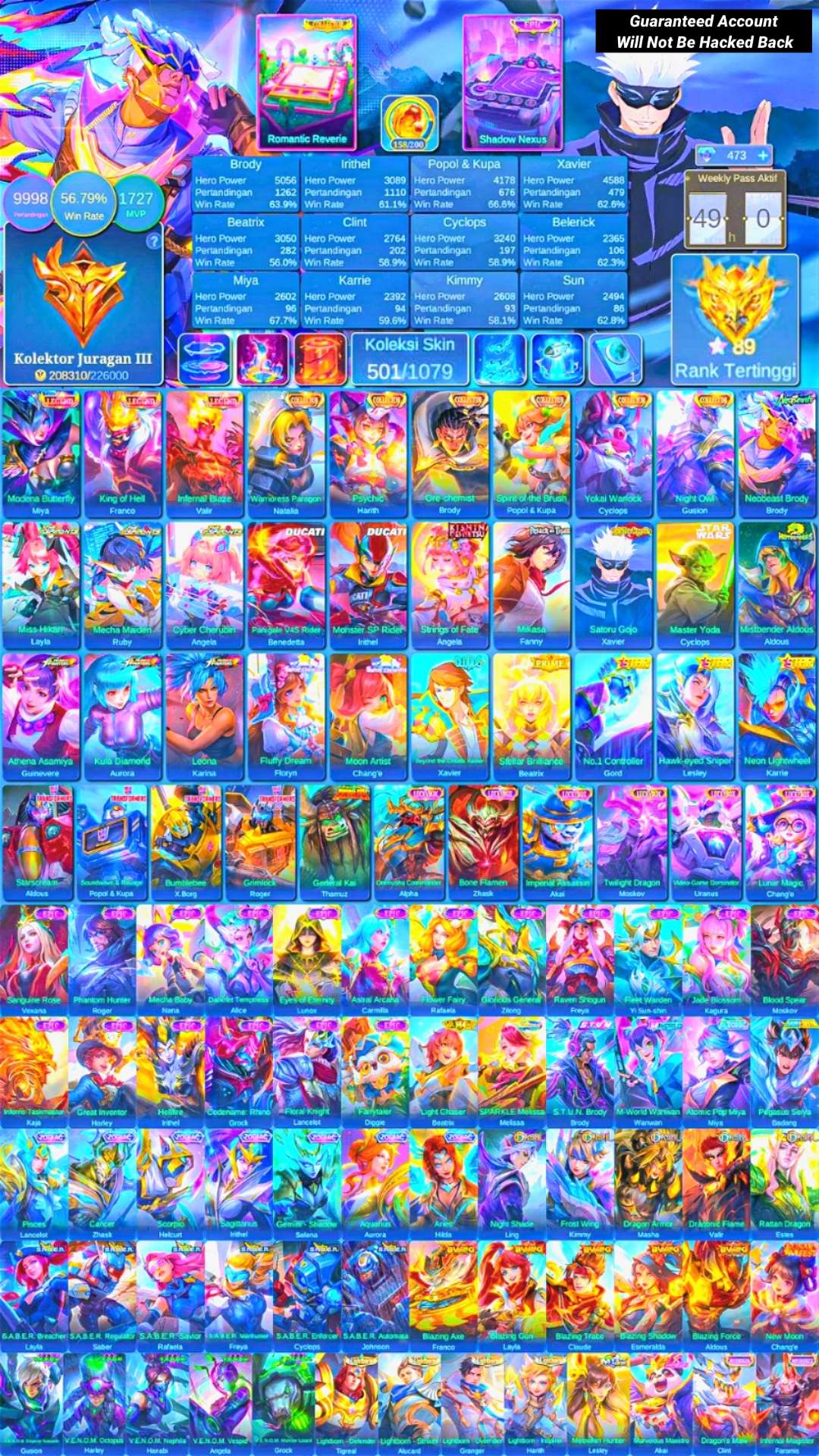 Skin 501 | 3 Legend | 6 Colletor | Other