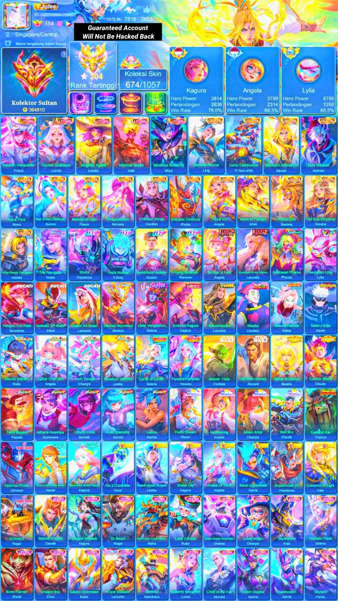 Skin 674 | 5 Legend | 15 Collector | Other