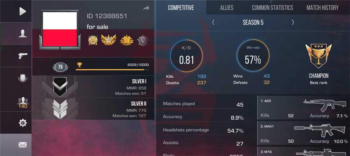 Standoff 2 season 1 og account 