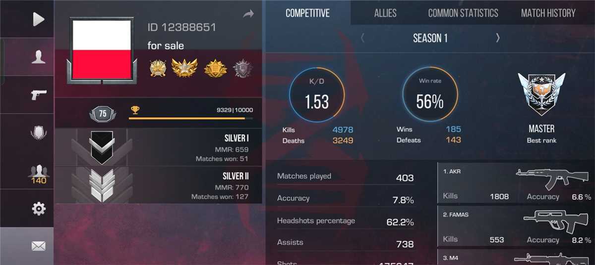 Standoff 2 season 1 og account 