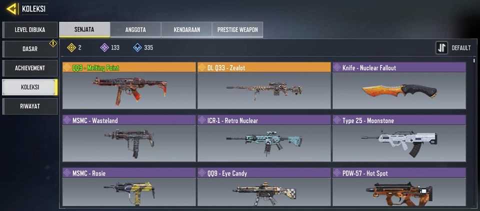 Jual akun Call of Duty Mobile