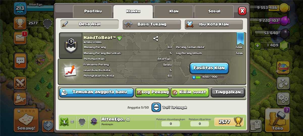 Jual akun Clash of Clans