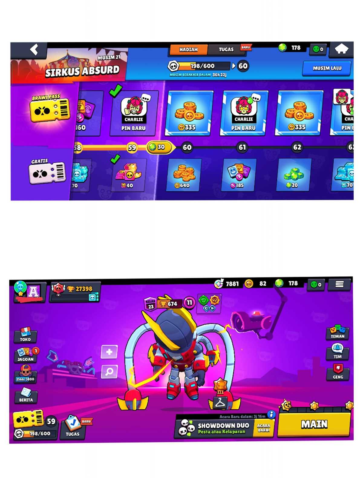 PENJUALAN AKUN BRAWL STARS