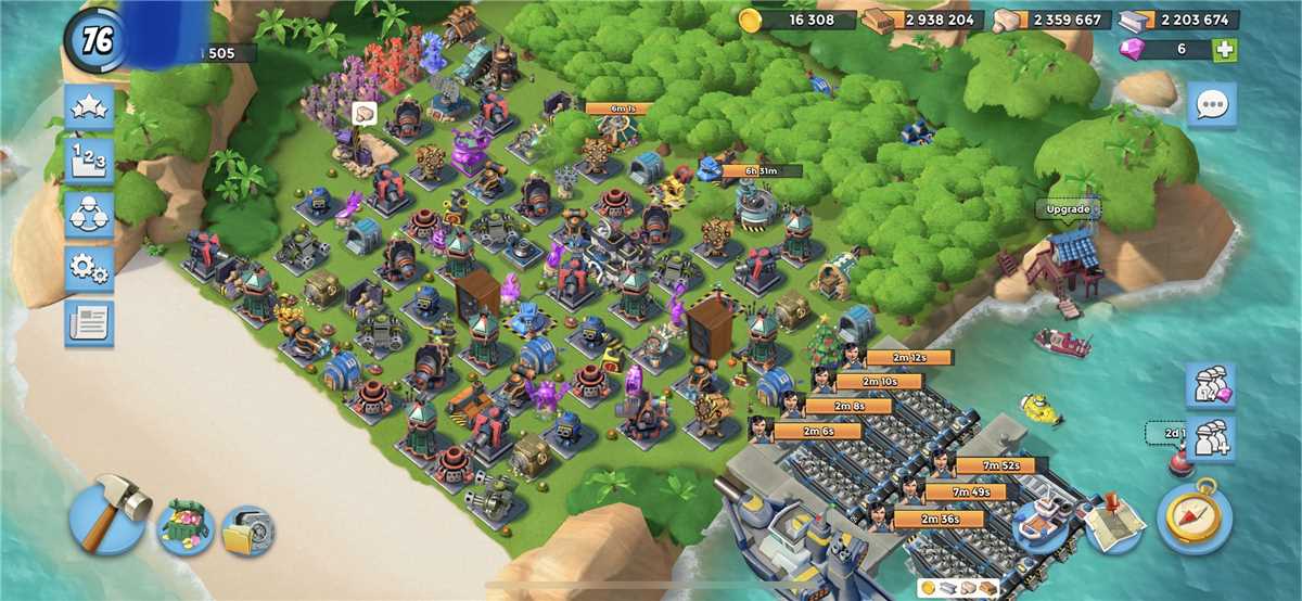 Boom Beach Max 76 lvl, 1505 Point, TOP 50